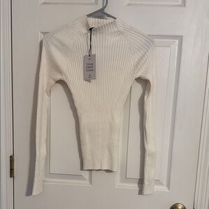 Able Cream Mock Neck Sweater